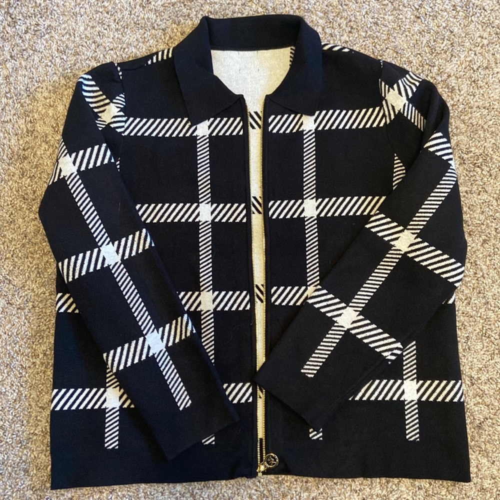 Zip up collared sweater